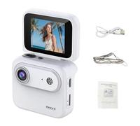 Topiky 4K Sports Action Camera, Image Stabilization Flip Screen Camera with 143° Wide Angle Lens for Cycling, and Outdoor Activities (White)