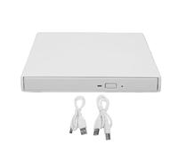 Topiky 4K USB External Optical Drive Player, External Blu Ray Drive Bluray Burner (White)