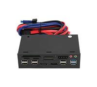 Topiky 5.25 Inch Media Dashboard Front Panel, USB 3.0 Front Panel Hub, Computer Optical Drive 5.25 Inch Front Panel, 8 Ports 5Gbps with LED Indicator Extension Drive Front Panel