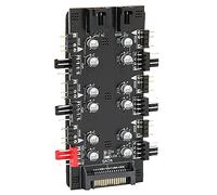 Topiky 6 Multi Way Magnetic BackplaneSplitter Hub, 6 Way Splitter Hub 4PIN PWM Speed Regulation 3PIN ARGB Light Control Expansion Board (#1)