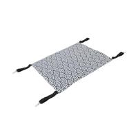 Topiky Adjustable Cat Hammock Reversible Soft Hanging Bed for Small Animals Kittens Rabbits in Pet Cages (Blue Stripes with Fleece)