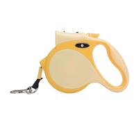 Topiky Automatic Retractable Dog Leash with Flashlight for Small Medium Dogs, Comfortable Handle 16ft Tractor Dog Tape, Adjustable Safety Brake Nylon Rope for Pet Walking Training, LED (Yellow)