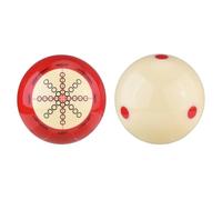Topiky Billiard Training Cue Ball, Resin Red White Practice Pool Ball with Double Sided Design for Beginners Advanced Players (1 Red Dot Cue + 1 Training)
