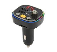Topiky Bluetooth FM Transmitter, Car Music Player, Dual USB Fast, Hands Free Calling LED Color Backlit for 12V/24V Vehicles