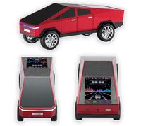 Topiky Bluetooth Pickup Truck Replica Portable Speaker with Display Screen, Wireles Speaker with Stereo, FM Radio, LED Party Lights, USB TF Playback, HandsFree Mic, Surprise Gift for (Red)