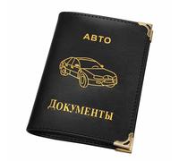Topiky Car Driver License Wallet PU Leather Driving Documents Card Holder with 4 Transparent Inner Pages for Vehicle Registration (Black)