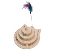 Topiky Cat Turntable Ball Toy Pine Wood Interactive Roller Toy for Playing Scratching Reduce Boredom Multi Level Entertainment Indoor Activity Center