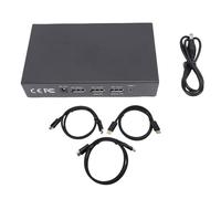 Topiky DMA Fuser, 2 DisplayPort Inputs 1 DisplayPort Output 144Hz Display Combiner Video Overlay Box, with Plug and Play EDID Adaptive, for Securities Trading Halls Bank Data Centers