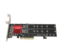 Topiky Dual M.2 PCIe SSD Adapter Card, Dual NVMe SSD to PCI Express 3.1 X8 X16 Card, M.2 PCIe NVMe Adapter with PCIe Bifurcation Function Support 2230 2242 2260 2280 22110