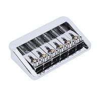 Topiky Durable Electric Guitar Bridge with Copper Fixed Saddles for Comfortable Playability 10.5mm String Spacing for Enhanced Sound Silver