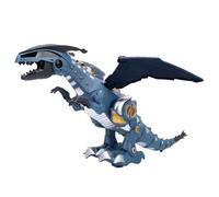Topiky Electric Dinosaur Toy, Walking Robot Dinosaur with Spraying, Sound, Light, Egg Laying Function, Simulation Toy for Kids (Blue)