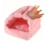 Topiky Enclosed Hamster Shelter Warm and Cozy (Pink Crown) | Crafted from durable polyester, Safe for delicate skin, Versatile for small birds, Offers security