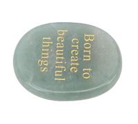 Topiky Engraved Thumb Stone Crystal Gemstone Pocket Stone Inspirational Meditation Yoga Women Mom Friend, Born to Create Beautiful Things - Portable Healing Worry