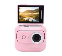 Topiky Flip Screen Action Camera, 4K Magnetic Detachable Action Camera, Wireless Sports with Dual Battery System, Tiny Thumb for Helmet Chest (Pink)