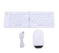 Topiky Foldable Bluetooth Keyboard, 7 Keys Rechargeable Magnetic Slim Wireless Keyboard with Phone Holder, Ergonomic Portable Compact Bluetooth Keyboards for Business Travel (White)