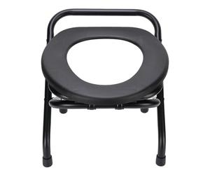 Topiky Folding Commode Toilet Chair with Sturdy Iron Frame, Ergonomic Commode Seat for Adults, Portable Travel Toilet with Anti Slip Base, Foldable Chair for Elderly and (38cm)