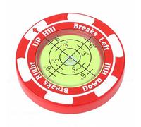 Topiky Golf Green Reader, Accurate Bubble Level Golf Ball Marker for Slope Putt Line Reading, Zinc Alloy Practice Aid for Putting Green (Red)