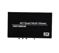 Topiky HDMI Multiviewer Switcher 4x1, 4 in 1 Out Quad Screen Multiviewer Seamless Switcher with Remote Control, Supports 4K 30Hz