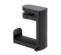 Topiky Headphone Hanger Under Desk 360 Rotation Earphone Stand, Headset Holder with USB Cable Storage, Clamp-on Hook for Gaming Headset (Black)