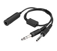 Topiky Helicopter & General Aviation Headset Adapter Cable with Dual GA Plugs - 3/16" Mic & 1/4" Speaker Plugs for Aircraft Communication Systems