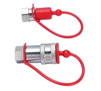 Topiky Hydraulic Quick Coupler Set with Secure Connection for Smooth Fluid Transfer, 1/4 Inch NPT ISO7241-A Hardened Steel Quick Connect Couplings for Hydraulic System Maintenance