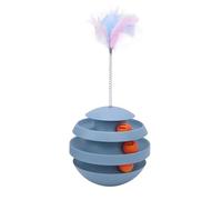 Topiky Interactive Turntable Cat Toy for Indoor Cats, Exercise & Puzzle Roller Ball Toy with 360° Stability, Promote Vitality & Intelligence, Safe PP+ABS Material (Blue #12)