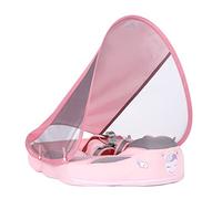Topiky IPX8 Baby Float with Raised Headrest, No Inflation Required, Baby Swim Trainer Float, Suitable for Babies and Girls (With Canopy)