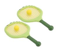 Topiky Kids Tennis Racket Set Interactive Badminton Racket for Toddlers with 2 Shuttlecocks 2 Tennis Balls, Fun Parent Child Outdoor Sports Toys for Boys Girls Age 3-12, Durable Plastic