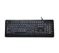 Topiky Large Font Keyboard,Large Font USB white LED Backlit Keyboard 104 Keys Standard Full Size Computer Keyboard for Old People