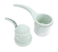 Topiky Manual Vegetable Squeezer Compact Fruit Squeezing Tool for Lemon Orange Lime Creative Rotation No Electricity Needed Premium PP Material Detachable Easy Clean Portable (Green)