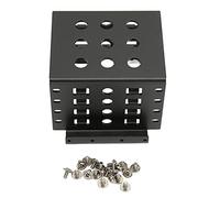 Topiky Metal Hard Drive Rack 2.5in HDD Mounting Bracket Kit Easy Installation 2.5in Hard Drive Cage for SSD, 4 Bay Aluminium Alloy HDD Extension Cage, for Computer DIYers, Black (Black)