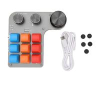 Topiky Mini Custom Keypad, 9 Keys RGB Backlit Keypad with 3 Knobs, USB BT Dual Mode, Auto Switch, Small Programming Macro Keypad for Working Gaming Software Computer