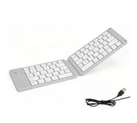 Topiky Mini Rechargeable Foldable Bluetooth Keyboard, Ultra Slim Travel Folding Keyboard, Portable Wireless Full Size, Lightweight Pocket Sized Travel for Outdoor (White)