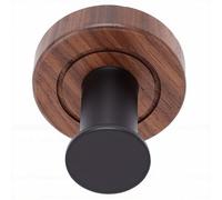 Topiky Minimalist Wooden Wall Mounted Towel Hanger Compact Coat Hook for Bathroom Kitchen Entryway Living Room 2.2x2.0in (Black)