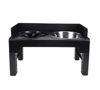 Topiky Modern Elevated Pet Bowl Stand for Adjustable Height Feeding, Slow Down Eating Speed, Ideal for Dogs with Mobility Issues, Includes Stainless Steel Bowls