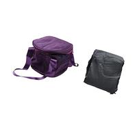 Topiky Music Bowl Storage Bag, Crystal Singing Bowl Carrying Case with 2 External Pockets, Dual Zipper Portable Music Bag for 6 to 12 Inch Singing Bowls (10in Pure Purple)