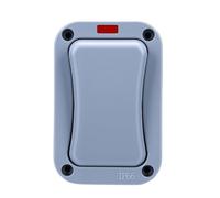 Topiky Outdoor Light Switch, 20A IP66 Water Proof 1 Gang Double Control Exterior Switch with Power Indicator Light, Outdoor Wireless, Single Wall