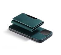 Topiky Phone Case with Detachable Magnetic Wallet, PU Leather Protective Phone Wallet Case Credit Card Holder for IOS, Magnetic with Triple Fold Stand (IP14) Green