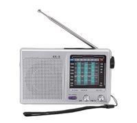 Topiky Portable Radio AM FM SW Shortwave Radios, with 3.5mm Headphone Jack for Walking Travel Hiking (Silver)
