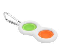Topiky Push Bubble Sensory Keychain, Stress Relief Silicone Keychain Toy for Students, Portable Hand Fidget Toy, Popper for ADHD , Desk Decoration (green+orange)