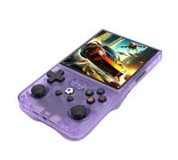 Topiky R36MAX Retro Handheld Game Console, 4in IPS HD Screen Retro Gaming Console, 60＋Mainstream Emulator Games Retro Game Console, Portable Hand Held Open Source Linux System (Clear Purple1)