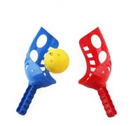 Topiky Scoop Toss Game Interactive Play Set with 4 Scoops 2 Balls for Social Skill Development Outdoor Fun Blue and Red ABS Plastic (Blue Red)