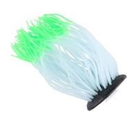 Topiky Silicone Artificial Sea Anemone Ornament, Aquarium Decor with Strong Suction Cups for Fish Tank, Glowing in The Dark, Safe for Water (Green)