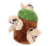 Topiky Sloth Trunk Holes Puzzle Toy for Dogs, Squeaky Plush Hide and S ame, Interactive Dog Brain Training Toys