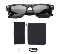 Topiky Smart Glasses, AI Powered with 4K Camera and Real Time Translation, Omnidirectional Microphone and Voice Transcription, with Flash for Home Outdoor Use (black)