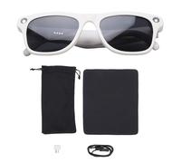 Topiky Smart Glasses, AI Powered with 4K Camera and Real Time Translation, Omnidirectional Microphone and Voice Transcription, with Flash for Home Outdoor Use (white)