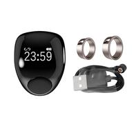 Topiky Smart Tasbih Zikr Ring, Digital Counter Prayers Reminder Ring, Water Proof Bluetooth Adjustable Smart Alarm Tasbih Counter, Muslim Digital Azan Alarm Clock (18&20mm)