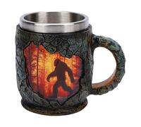 Topiky Unique 3D Vintage Forest Fire Coffee Mug 14oz, Ceramic Camping Mug with Intricate Matte Bark-Like Exterior, Stainless Steel Campfire Cup for Hot Cocoa, Tea, Coffee, Ideal for