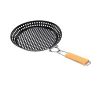 Topiky Vegetable Grill Basket Stainless Steel Round Grilling Skillet for Camping BBQ Outdoor 1 Piece