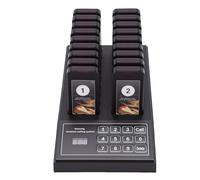 Topiky Wireless Calling System, 1 Transmitter 18 Receivers Waiting Queue Vibration Pager System for Restaurant Food Court Cafe Business Service (UK Plug)